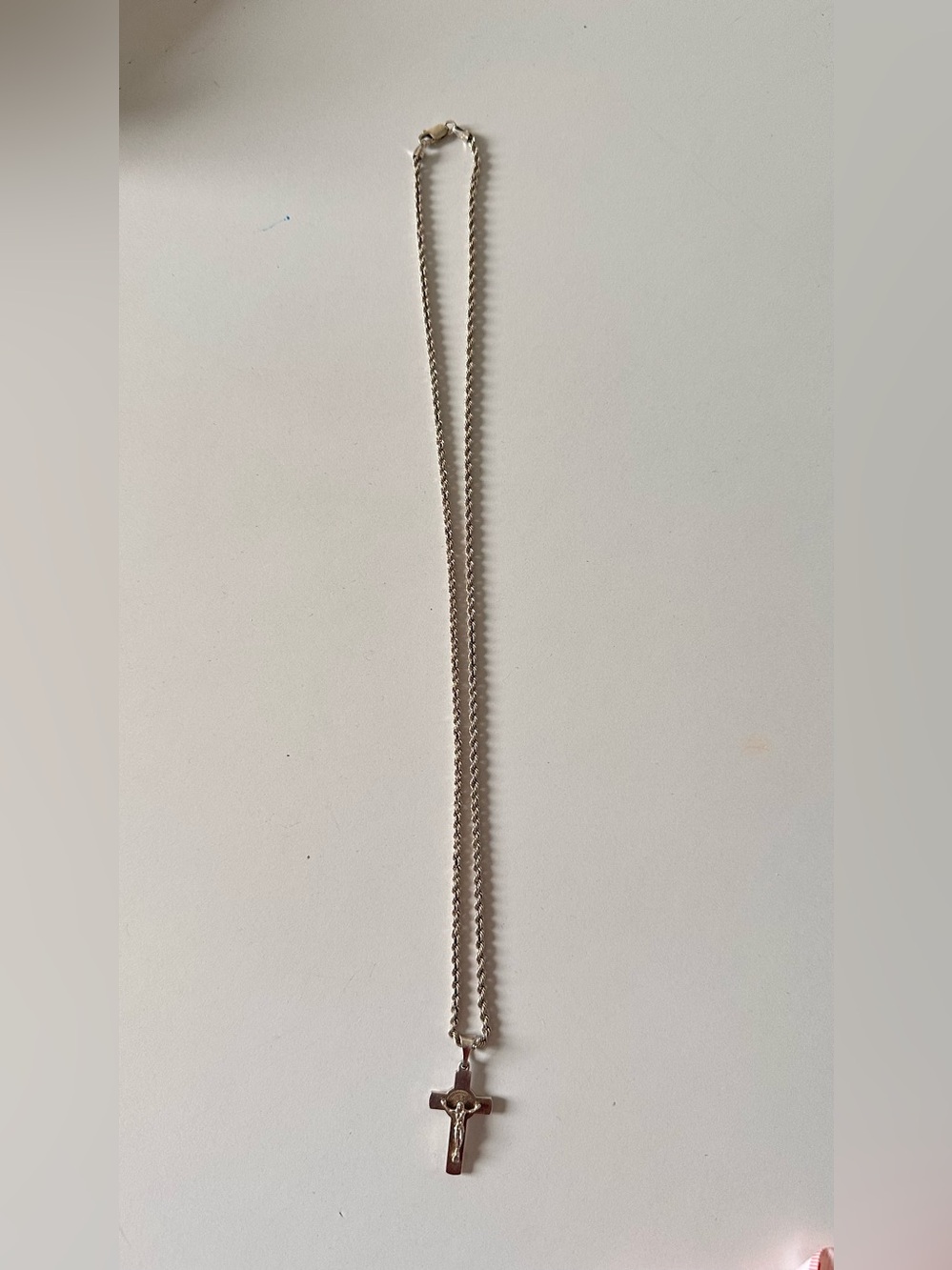 Sterling Cross Pendant Necklace in Silver